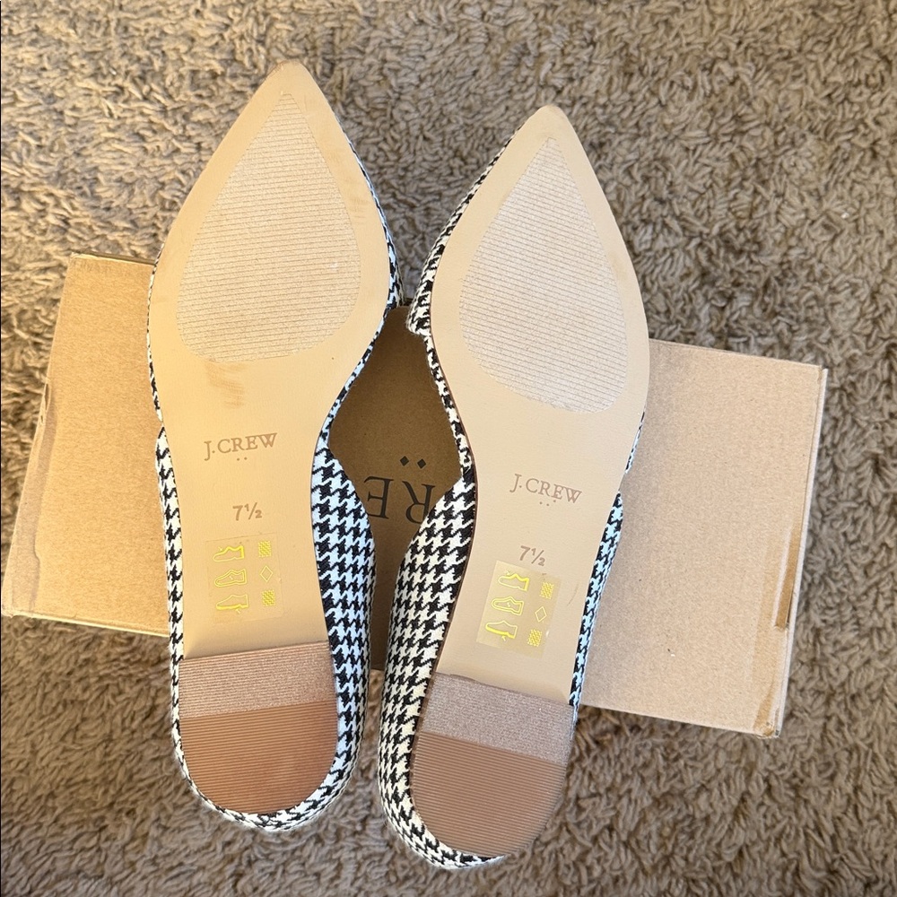 J Crew Houndstooth Flats. Size 7.5 - Picture 2 of 3